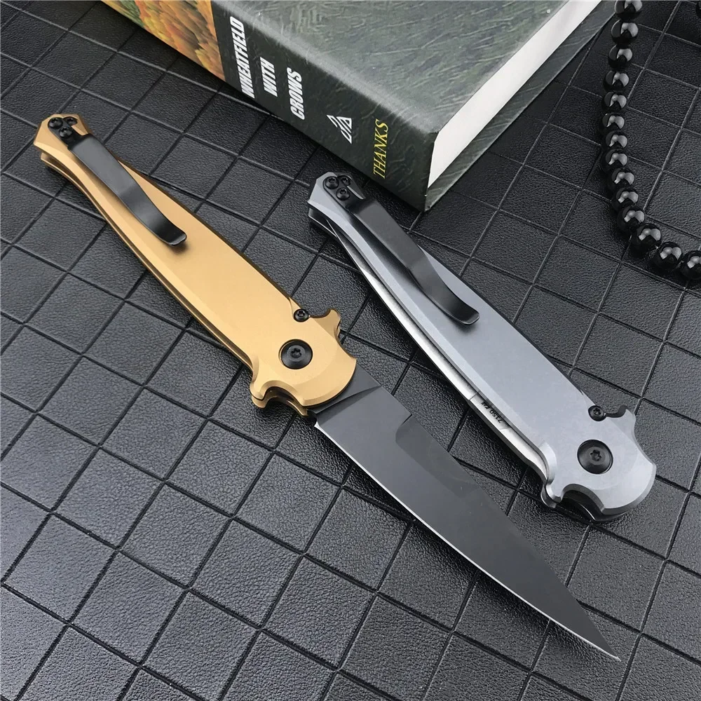 KS 7150 Launch 8 Folding Pocket Knife D2 Steel Blade Aluminum Alloy Inlaid with Carbon Fiber Handles  Sharp Rescue EDC Tools