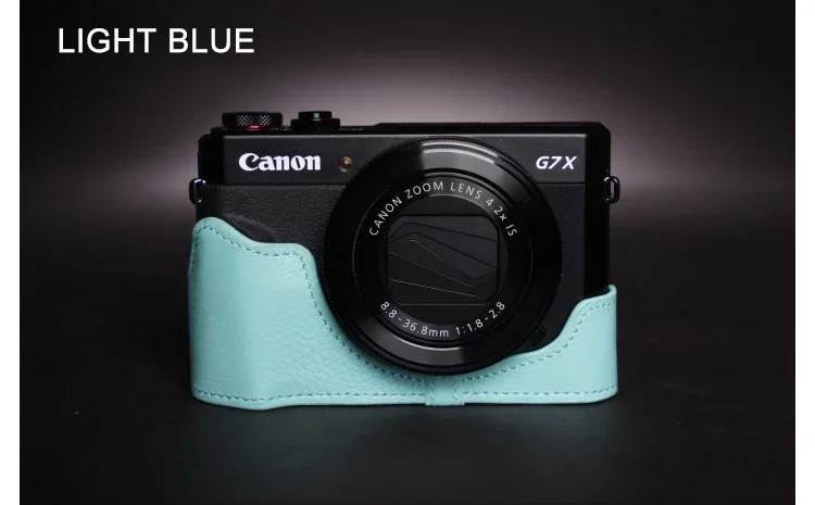 Tas penutup kamera setengah casing kulit asli buatan tangan untuk Canon G7 X Mark II G7 X Mark III