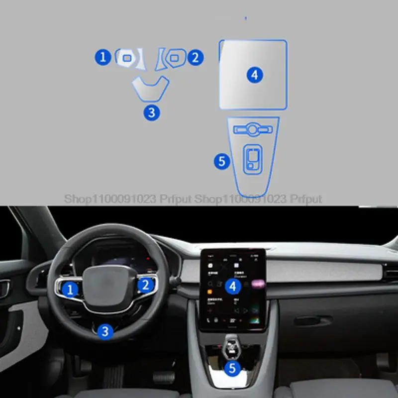 ل Polestar 2 2021 2022 2023 سيارة الداخلية مركز وحدة التحكم شفاف طبقة واقية من البولي يوريثان المضادة للخدش إصلاح فيلم الملحقات #2