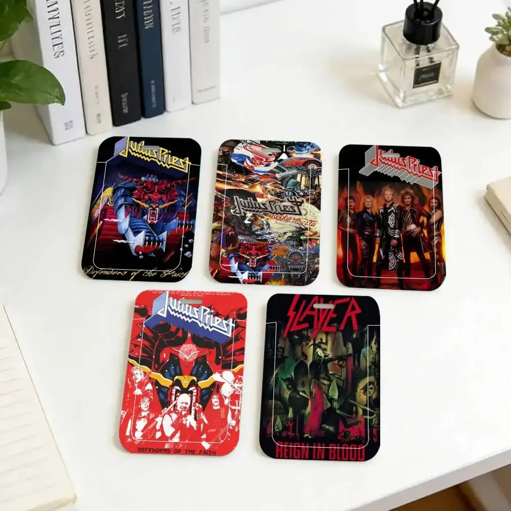 J-Judas Priest Heavy Metal Band   ID Card Holder Neck Strap Pendant Door Badge Holder Lanyards Keychain Work Credential