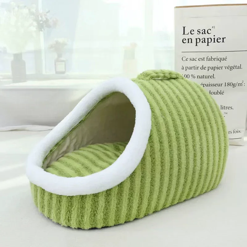Fashion Cat Bed House Removable Plush Dog House Mat Cats Four Seasons Cushion Basket Machine Washable Pet Accessories