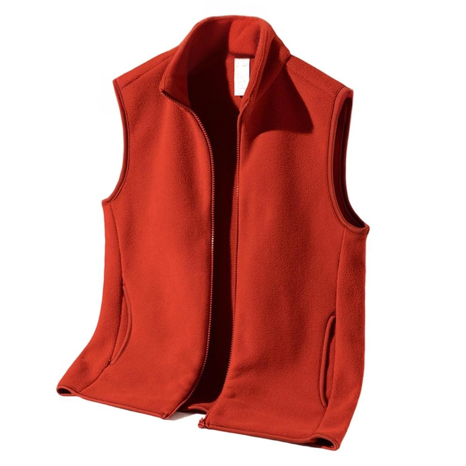 

Зимний стиль, легкий роскошный модный флисовый жилет без рукавов, повседневный однотонный топ на молнии, подходящий для повседневной носки