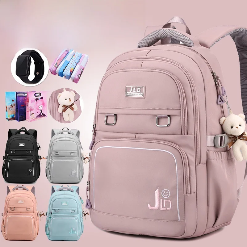 

Новая простая большая вместительная дорожная легкая повседневная сумка Capaci для девочек младших школьников, универсальная ткань из бычьей ткани