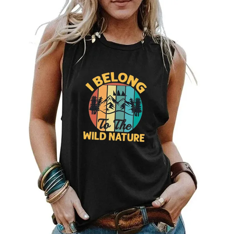 Women's Summer Outdoor Strapless Vest Shirt Casual Comfortable Cool Women's T-Shirt Shirt