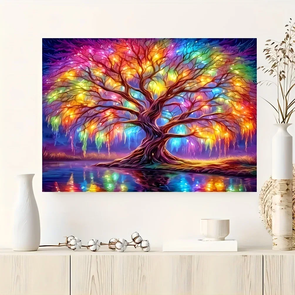 Baum des Lebens Holzpuzzle 1000/500/300 Teile Puzzle Anspruchsvolle Familienaktivität Bodenspiel für Spielzimmer Schlafzimmer Wohnzimmer