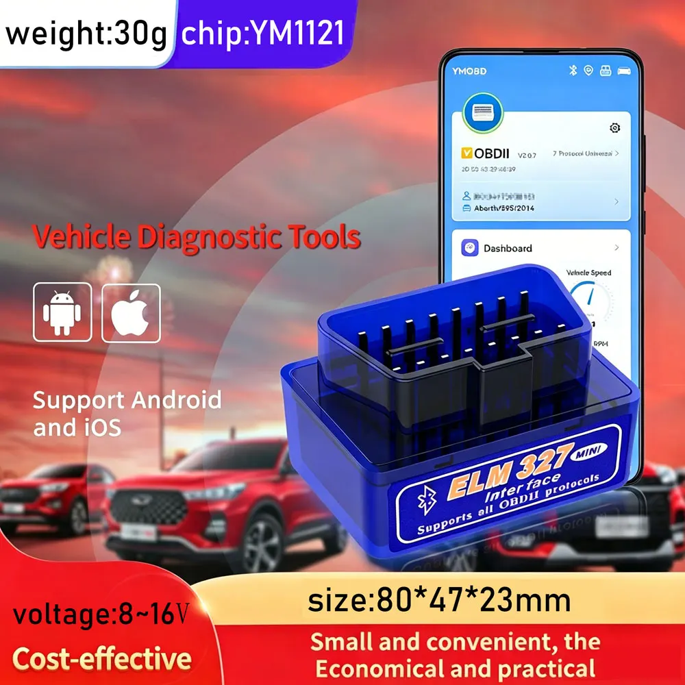 FOR Apple and Android Dual-Mode Bluetooth 5.1 OBD Car Engine Diagnostic Tool ELM327
