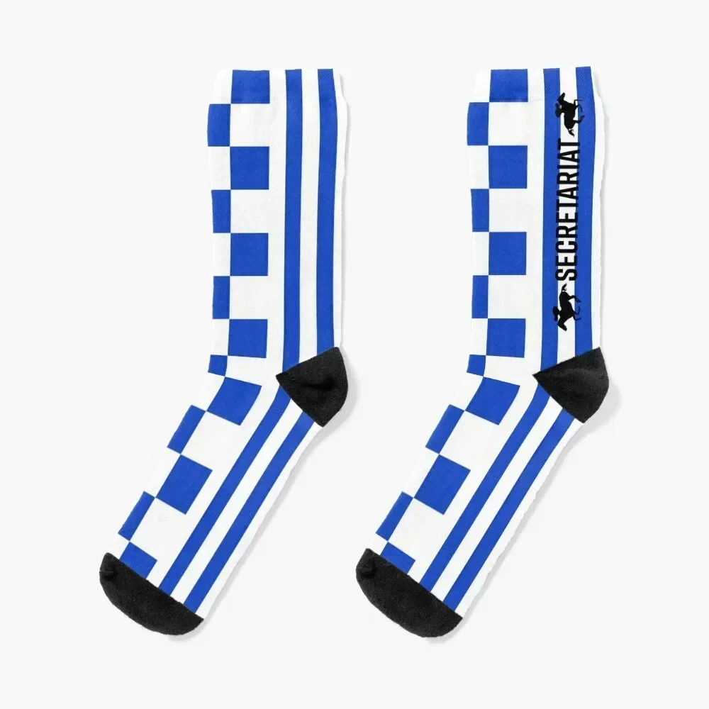 

SECRETARIAT - RACE HORSE - SILKS Socks bright garter Christmas Sports Stockings compression Man Socks Women's