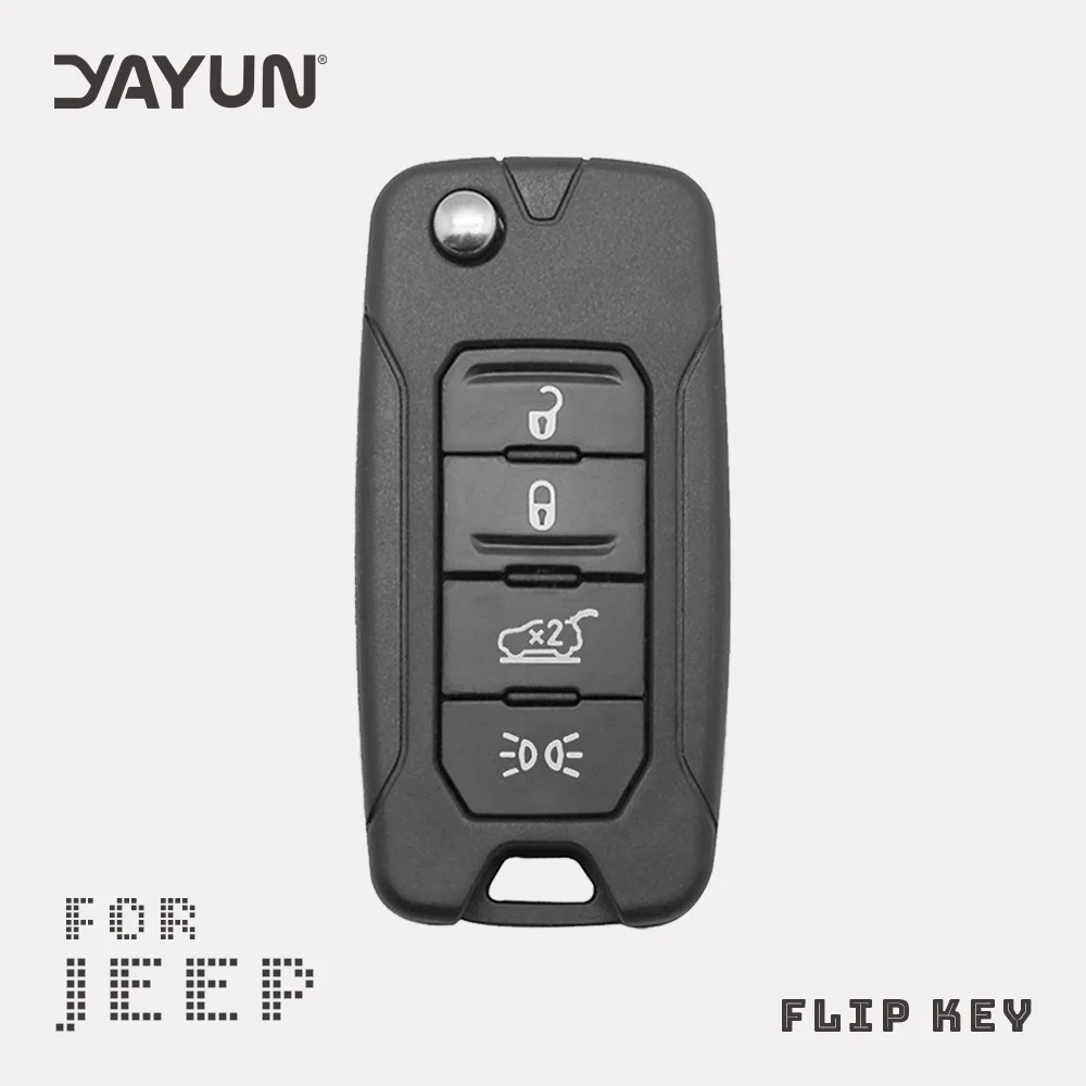 

YAYUN Replacement Flip Remote Key Shell Case Fob 2 3 4 Button ForJeep Renegade 2015 -2018 With SIP22 Blade