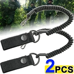 Tactical Retractable Spring Elastic Rope Anti-lost Elastic Lanyard Strap Phone Keychain Portable Fishing Lanyards Outdoor Tool