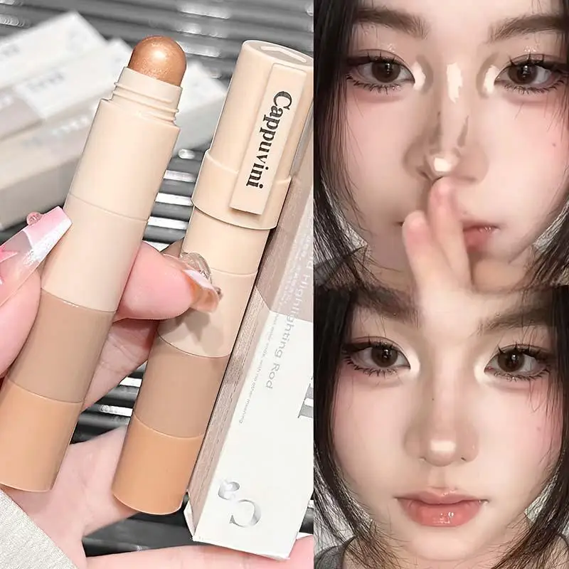 4-in-1 Multi-Color Contouring Stick Nose Shadow Contour Silky Matte Cream Easy Application for Facial Brightening Product