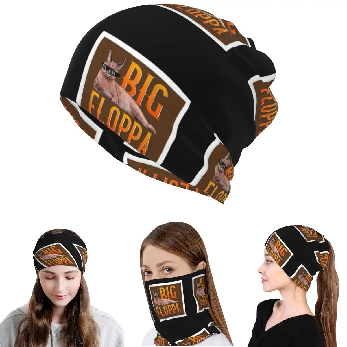 

Big Floppa Animal Cat Bandana Neck Gaiter Face Scarf Multi-use Headband Beanies Hat Unisex Adult Breathable