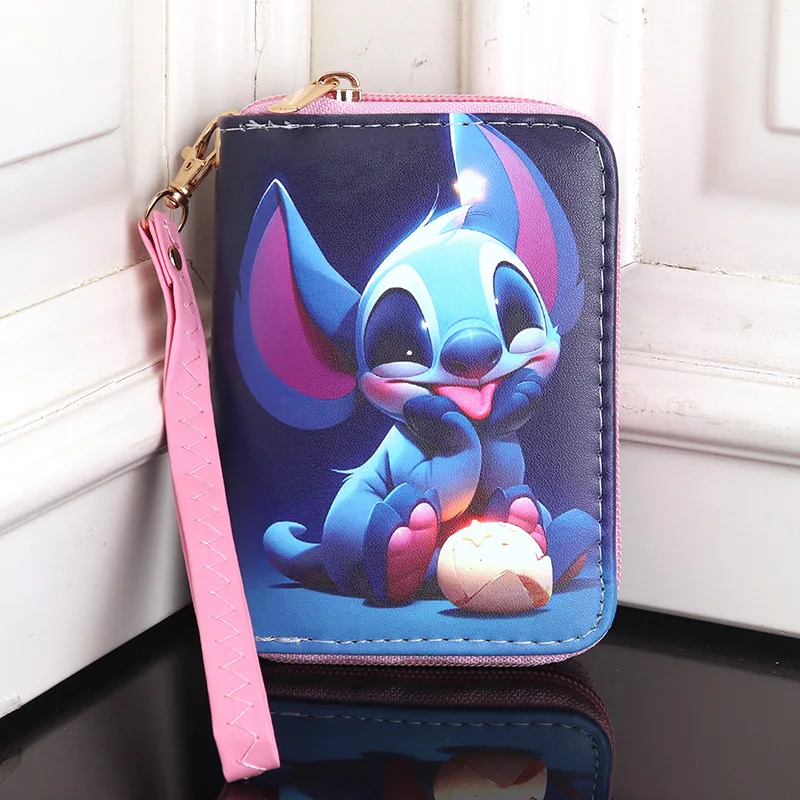 Disney Mini Stitch Wallet for Women Kawaii Cartoon Coin Purse Pu Leather Handbag Durable Portable Lightweight