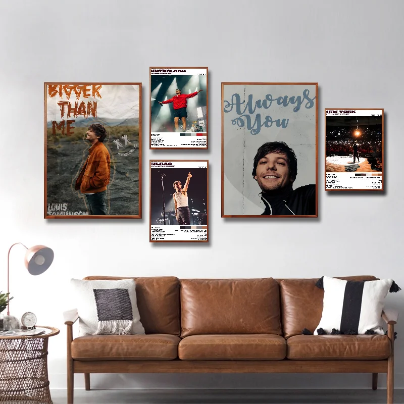 Singer Louis Tomlinson Poster Self-adhesive Art Waterproof Paper Sticker Coffee House Bar Room Wall Decor