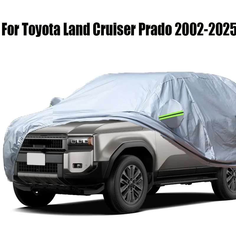 黒フルカーカバートヨタランドクルーザープラド-2002-2025-防水-suv-抗-uv-サンシェード雪雨風保護カバー