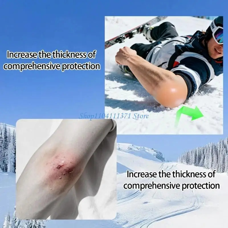 P9FC Skiing Elbow Pad Shock Absorption Silicone Elbow Protectors For Adult Teen Snowboarding Rollerblading And Ice Skating