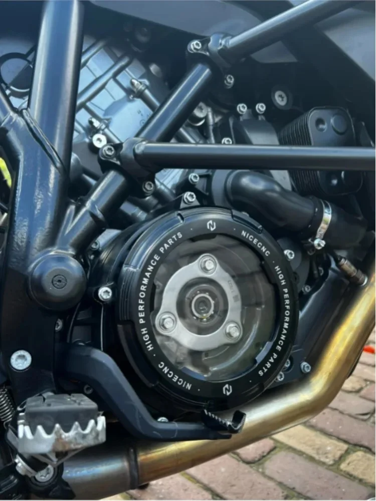 Für 2014-2024 KTM 1290 Super Duke R/EVO 1290 Super Duke GT Transparente Kupplungsabdeckung mit Druckplatte Motorrad Durchsichtige Motor-Kupplungsabdeckung für KTM 1290 Super Adventure R/S/T 1290 SAR