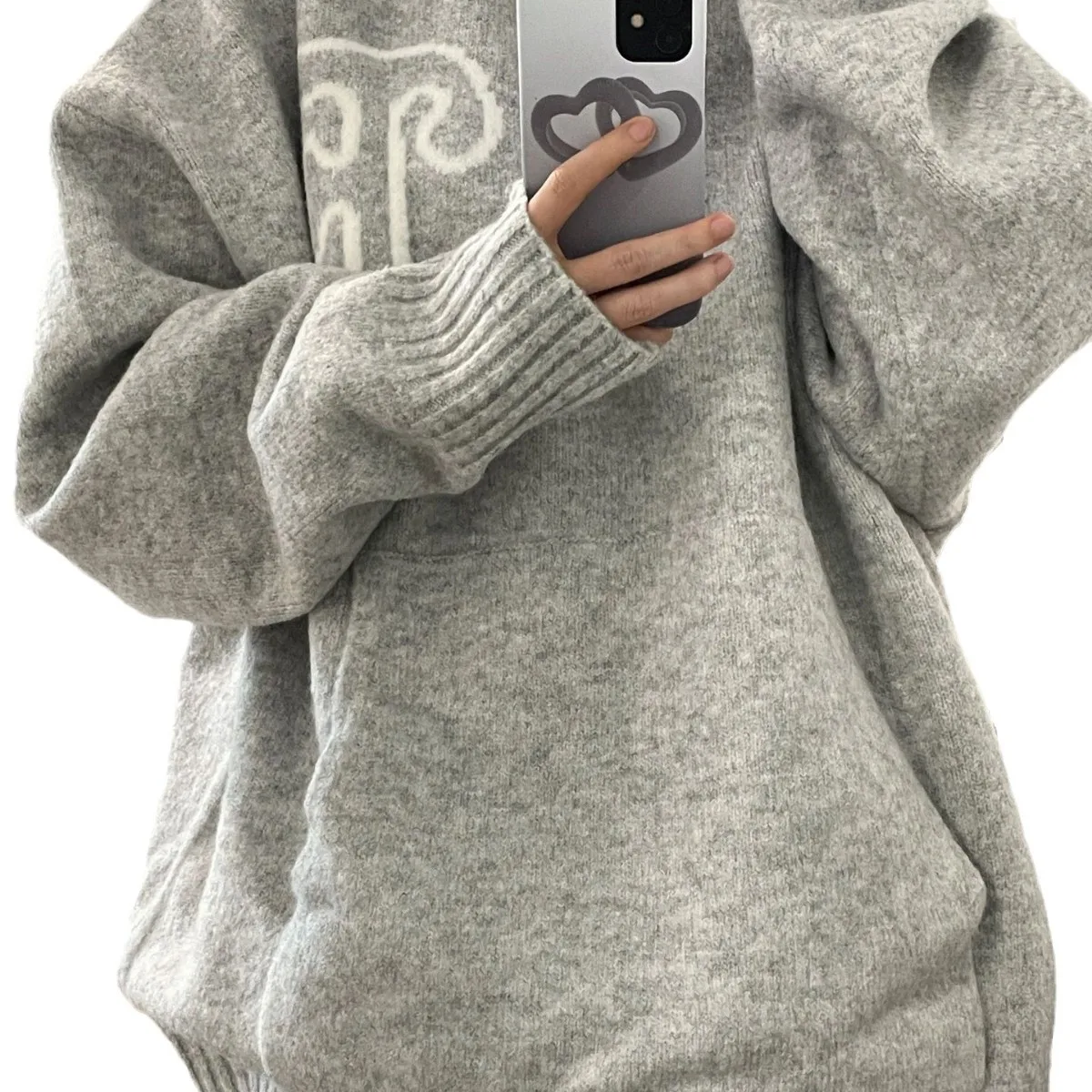 Korean Retro Knitted Women's Hooded Sweatshirt Y2k Streetwear Autumn Winter Harajuku Casual Loose Hooded Jacket for Women Coat