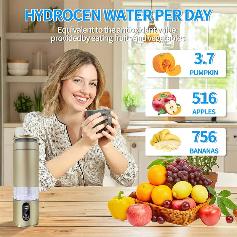 الهيدروجين القلوية شرب تصفية المياه الهيدروجين آلة المياه المؤينة زجاجة مولد الهيدروجين المحمولة المياه المؤين كوب صحي