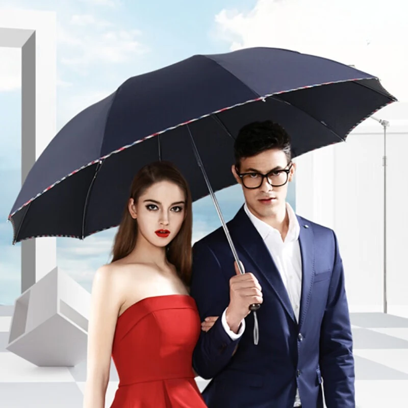 

Очень большой 10-регулочный зонт двойного назначения с черным покрытием, зонт для гольфа с черным покрытием, ветрозащитный двойной навес для 2 человек, положение, как унисекс