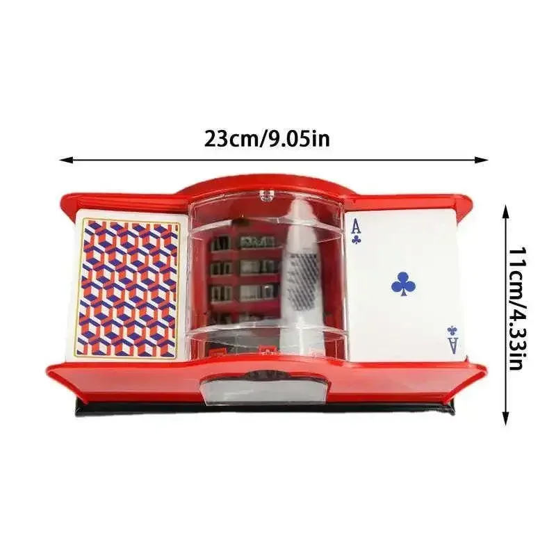 Manual Card Shuffler - 2 Decks Hand Cranked Mixing Machine to Shuffle Playing Cards Mixer Sorter for Poker, Rummy, etc.