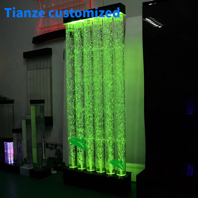 (Customized) Hotel interior design guarded LED water bubble wall with water bubble columns