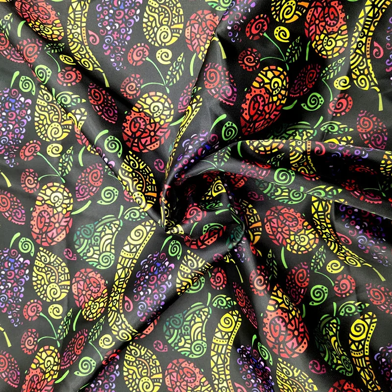 Ready to ship soft polyester silk printed lining fabric for hand made suit  by meter