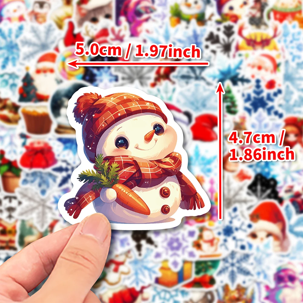 

10/30/50/100pcs Cute Funny Christmas Stickers Cartoon Blue Snowflake Decals DIY Scrapbook Phone Laptop Sticker Decoration Toys