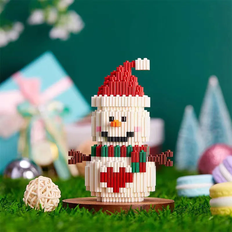 Christmas Santa Claus Model 271-379Pcs Self-Locking Building Blocks DIY Assembled Set Children\'s Puetic Building Blocks Toys