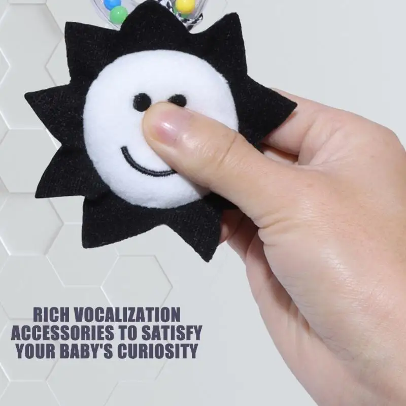Poussette lavable en Machine pour bébé, jouet Mobile Animal blanc pour le développement visuel, Texture en peluche douce