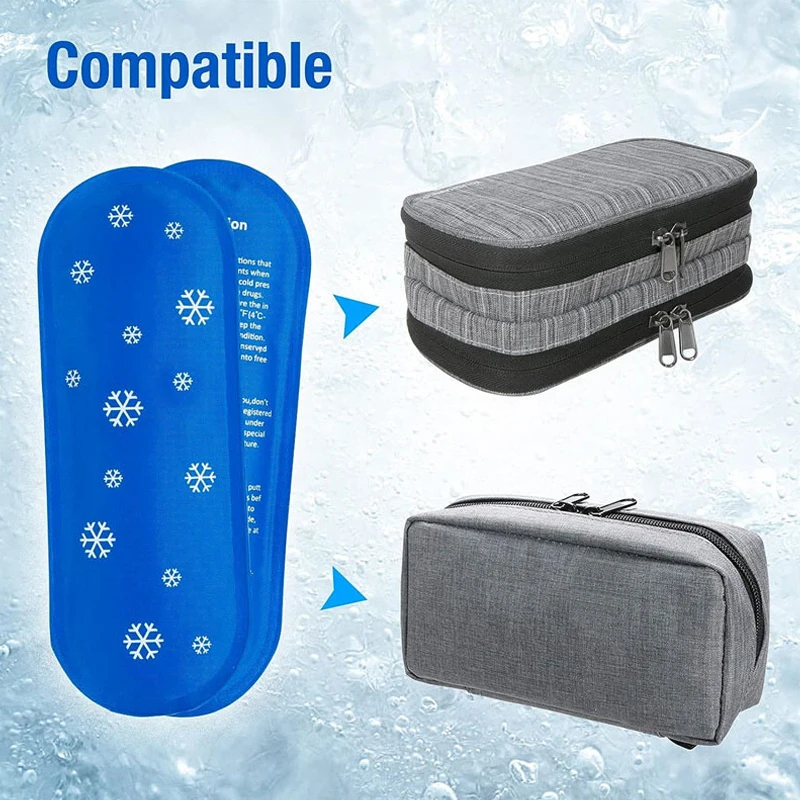 Reusable Insulin Cooler Bag Medical Gel Ice Pack Portable Ice Wrap Nylon Ice Bag Muscle Aches First Aid Relief Pain Ice Pack