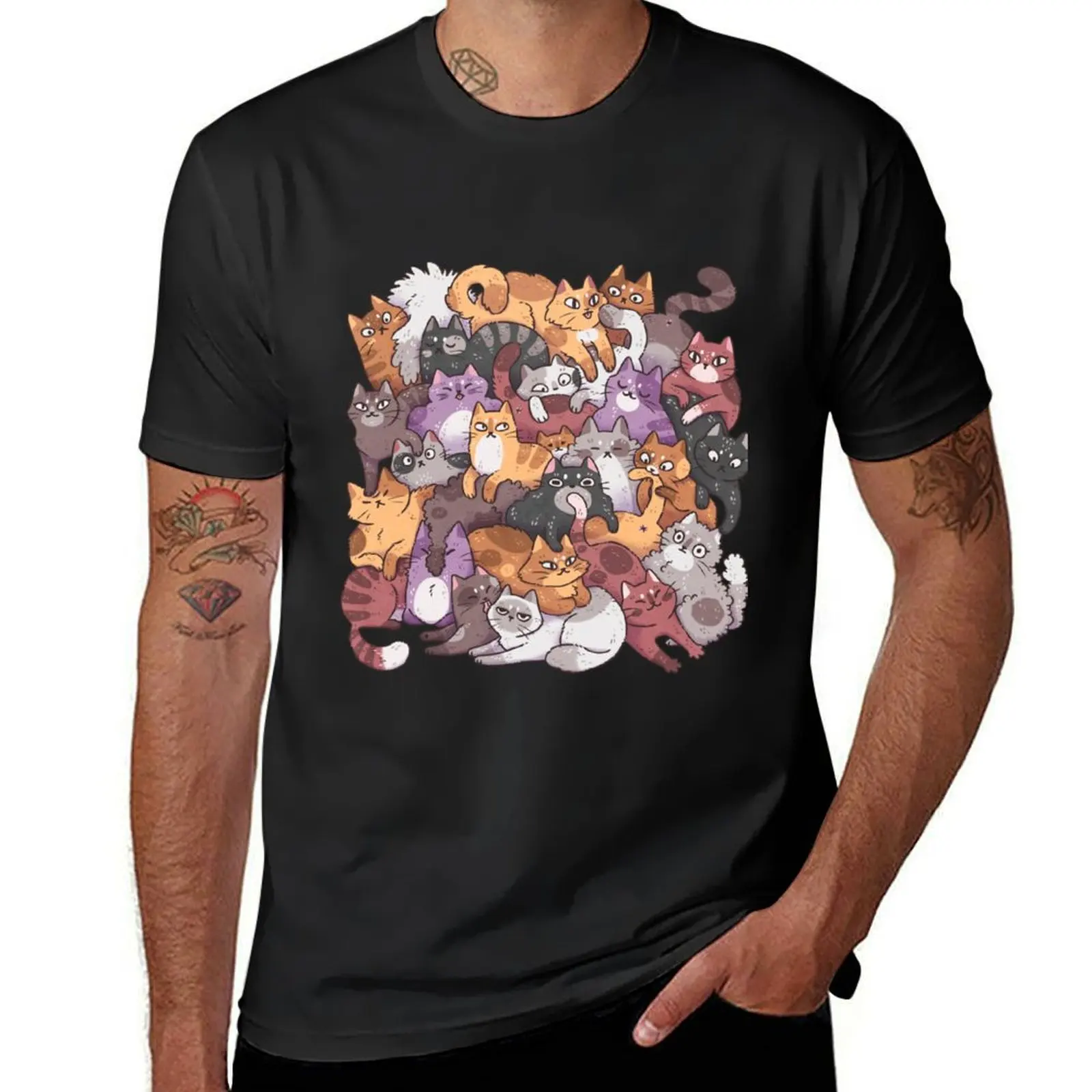 Pile of Kittes T-Shirt Blouse aesthetic clothes men clothing