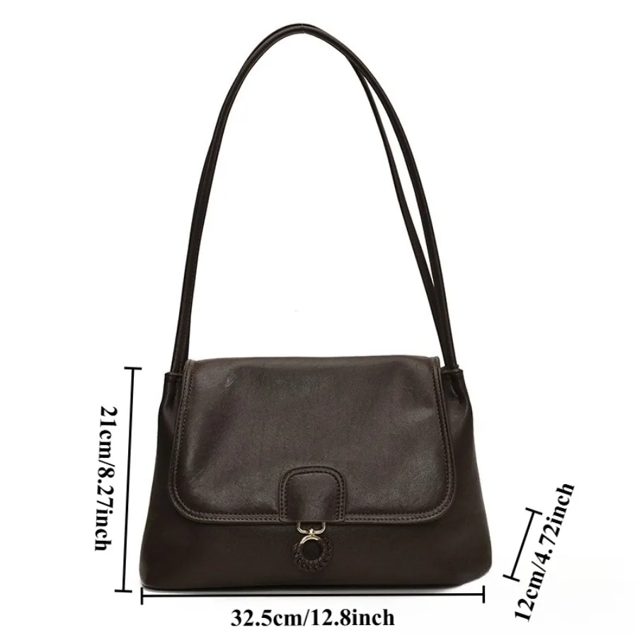 

Модная простая ретро-сумка-тоут в иностранном стиле с мягкой поверхностью, сумка через плечо, универсальная текстурированная женская сумка через плечо для поездок на работу