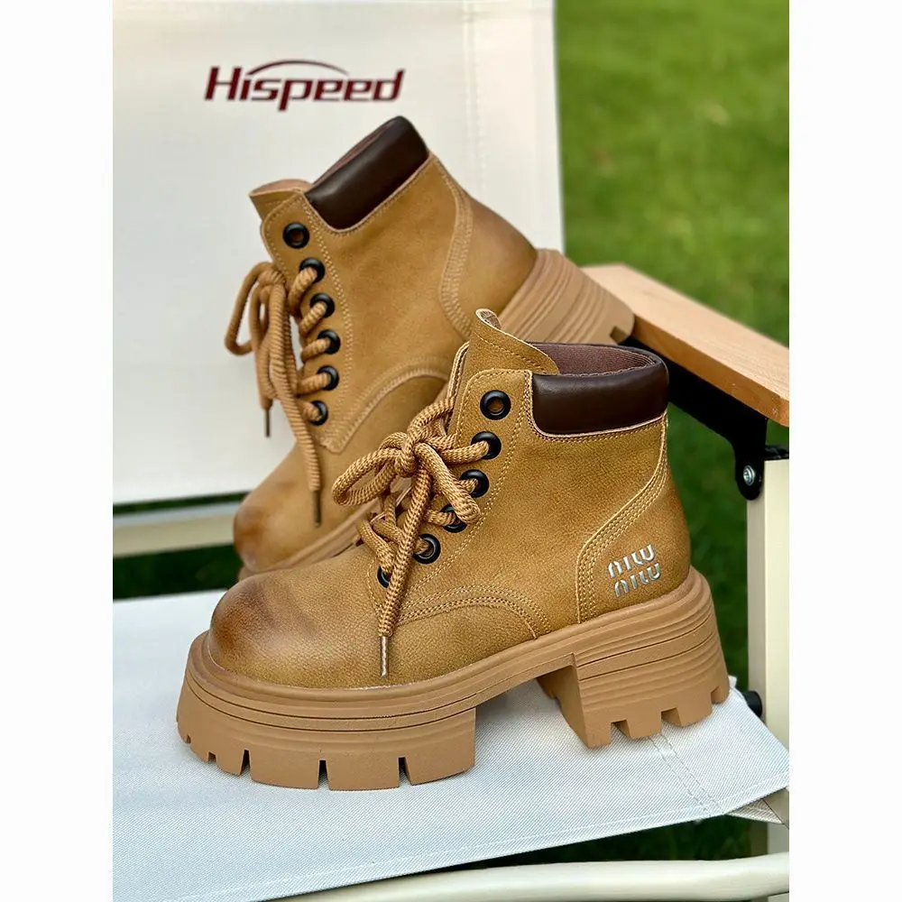 European Station Vintage Women\'s 2023 Autumn New Thick-Soled British Style Small Western Style Short Boots