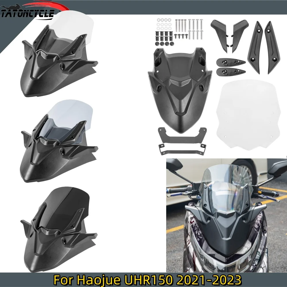 For HAOJUE UHR 150 2021 2022 2023 Motorcycle Windscreen Headlight Fairing Windshield Wind Shield Airflow Upper Fairing UHR150