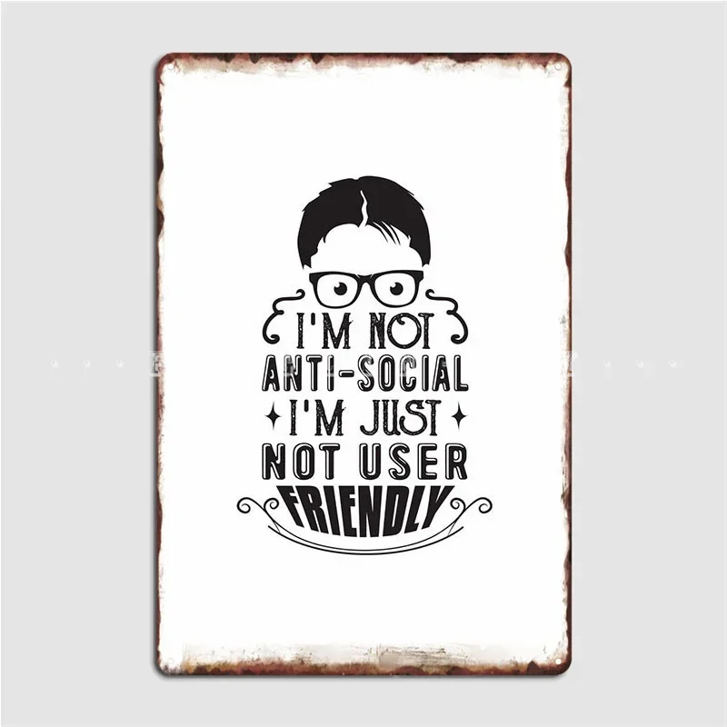 Friendly Geek Poster Metal Plaque Funny Bar Cave Plaques Cinema Living Room Tin Sign Poster