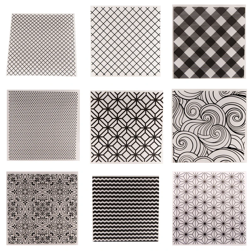 

Plastic Embossing Folders with Textured Basic Pattern for Card Making Embossing Machine Template Mold Paper Craft Album DIY