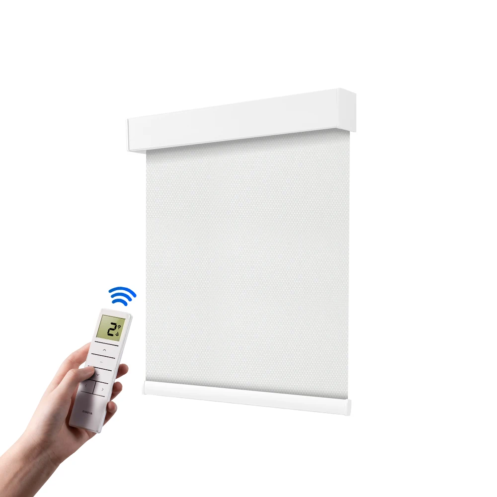 Smart Roller Blackout  Layers Day and Night Curtain Cordless Roller Shades Wifi Control Motorized Electric Zebra Blinds