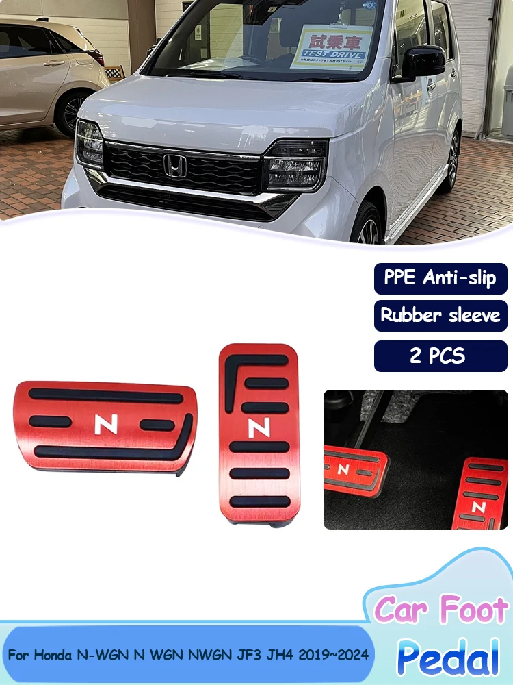 

For Honda N-WGN N WGN NWGN JF3 JH4 2019~2024 Car Foot Pedals Stainless Steel Pad Fuel Brake Non-slip Alloy Auto Cover Accessorie
