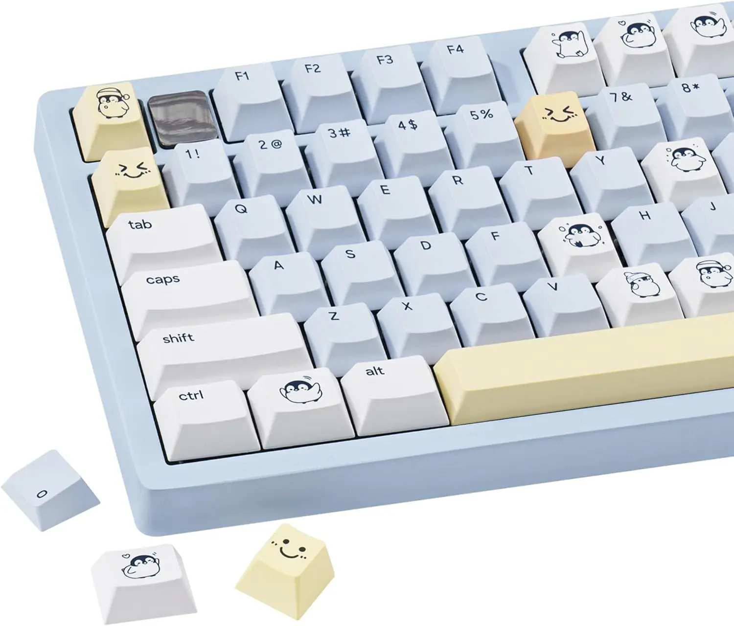 Little Penguin PBT Keycaps (134 Keys)  Keycap Set for MX Switches Mechanical Gaming Keyboards (60%/65%/75%/80%/100% Layout)