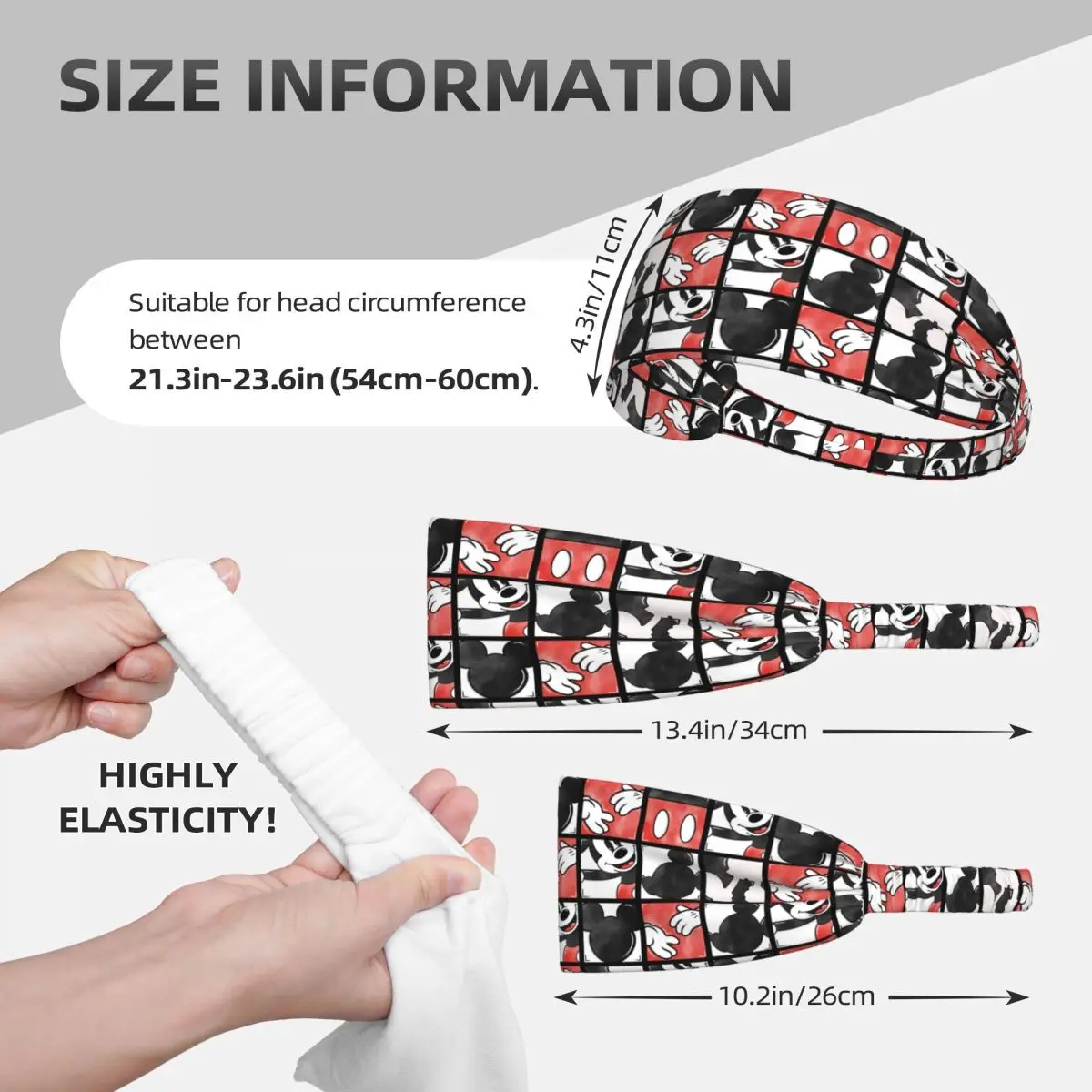 رجل امرأة ميكي وميني عصابات الرأس للجري العصابة اكسسوارات تجريب عقال لرياضة كرة السلة ركوب الدراجات #3