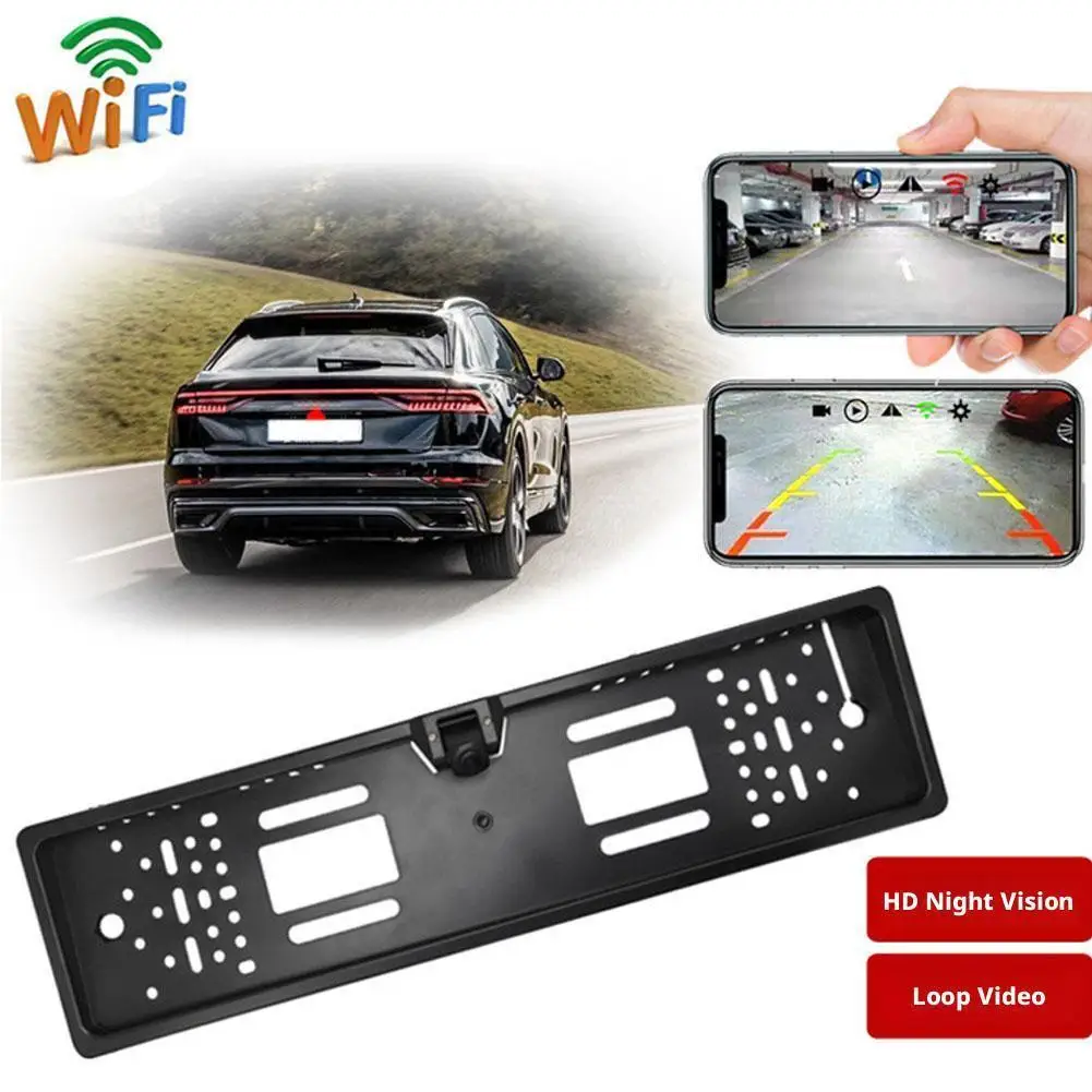 

Car Wifi5 Reversing Camera EU European License Plate Holder Wireless Wifi Night Vision Camera General Auto Parts