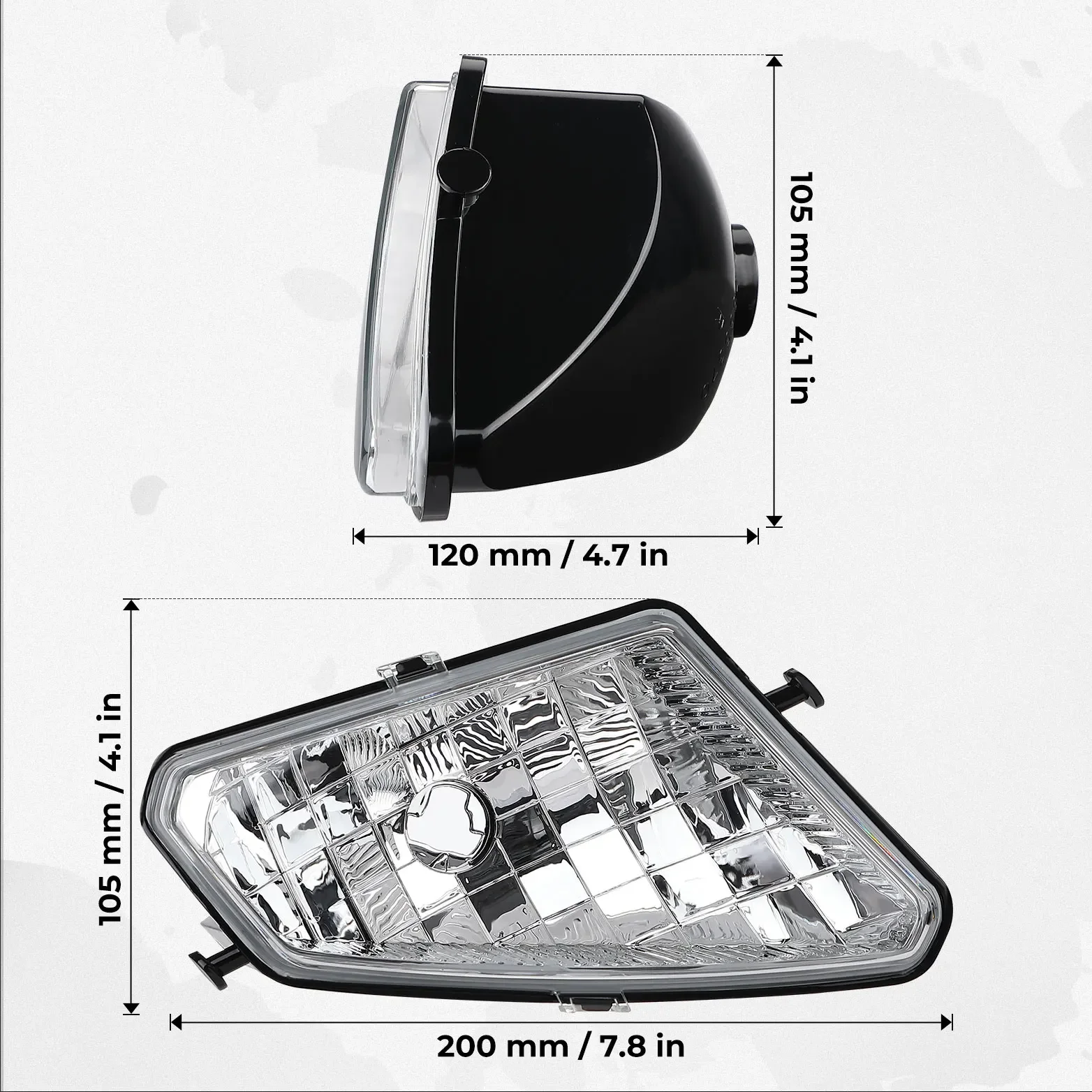 KEMIMOTO ATV Left Right Headlights Assembly Cover Compatible with Polaris Sportsman 500 HO Efi 2005 2006-2010 Bulb not included