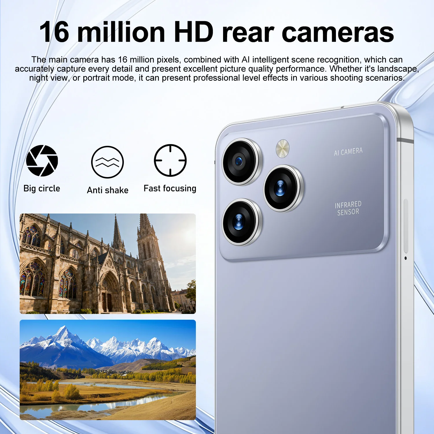 IVMI Global Vision 17Pro Max Smartphone 7.2Inch 4GB RAM 32GB ROM Android12 Dual SIM Face Unlock 4G Network 8+16MP Mobile Phones