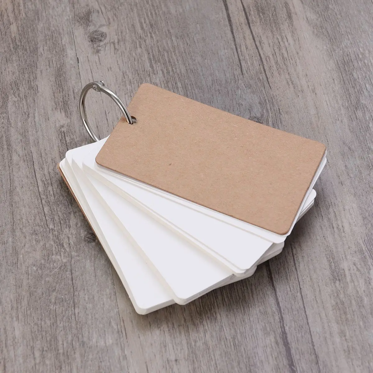 Blank Study Cards Message Pads Memo Books Flashcards Note Taking Cards Index Stock Binder Ring Stainless Steel Bookmark