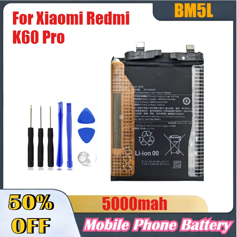 

5000mah High-Quality BM5L Mobile Phone Batteries For Xiaomi Redmi K60 Pro Replacement Mobile Phone Battery Fast Shipping