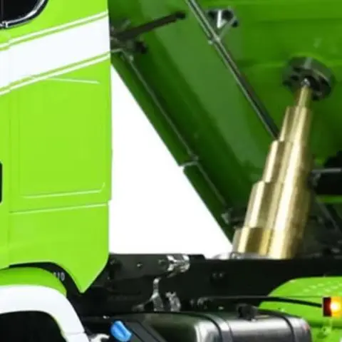 1/14 lesu 770s 6x6 rc caminhão basculante hidráulico 3 vias de controle remoto basculante metal 3 eixos basculante pintado luz sistema som modelo