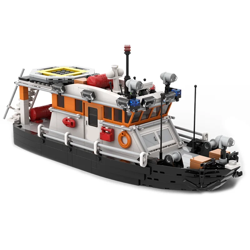 601pcs MOC Coast Guard เรือกู้ภัยเรือ City Port การก่อสร้างของเล่นเพื่อการศึกษา Moc อาคารบล็อกของเล่นคริสต์มาสของขวัญ