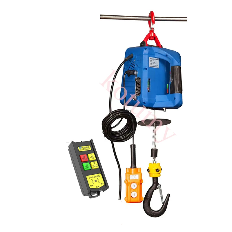 Portable Crane Electric Hoist Remote Control Wire Rope Lifting Hoist Ho-me Decoration Crane Lifting Winch