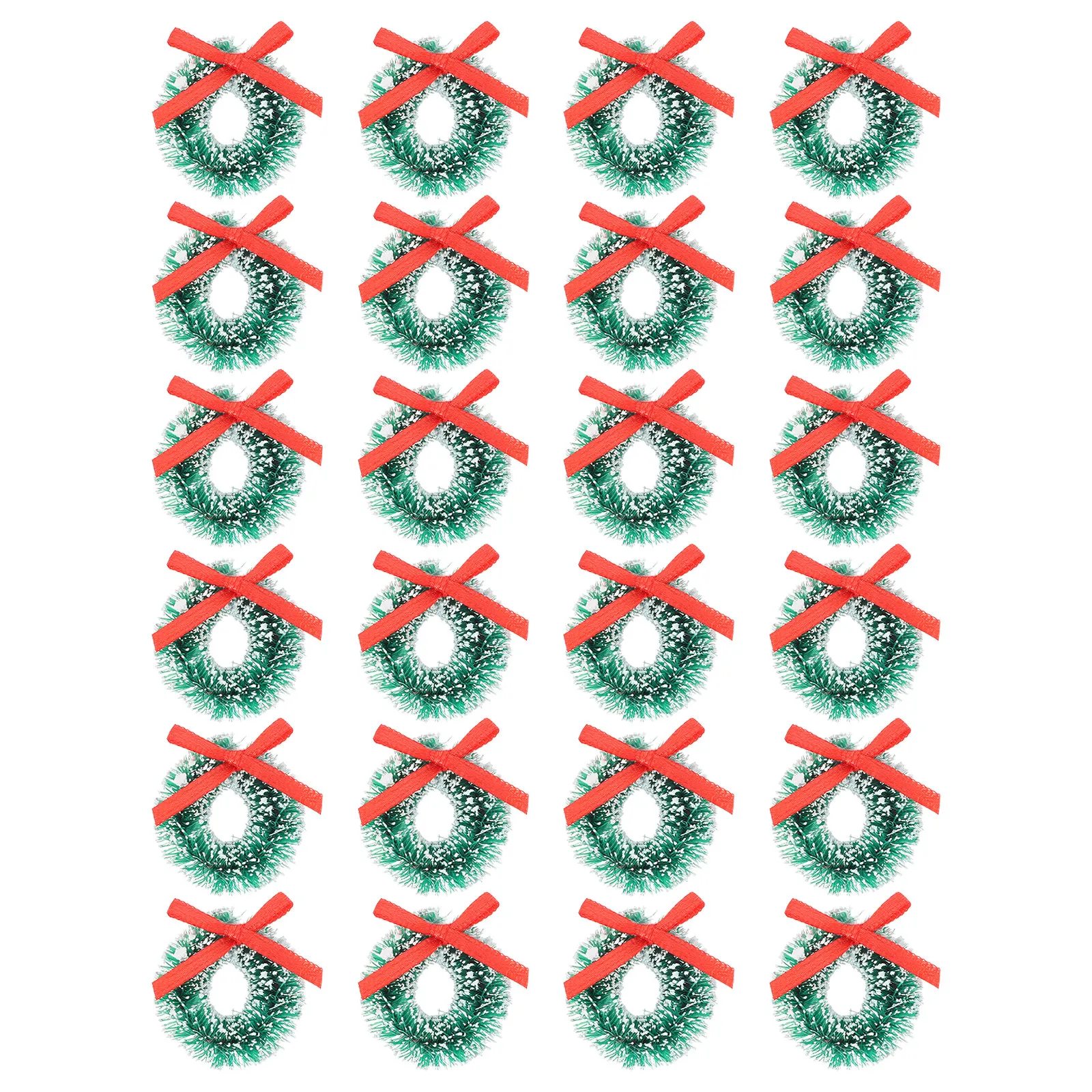 

Мини-гирлянды для Рождества, 24 шт., праздничные венки с бантами, подвесные украшения для дверей, дома, свадеб и вечеринок