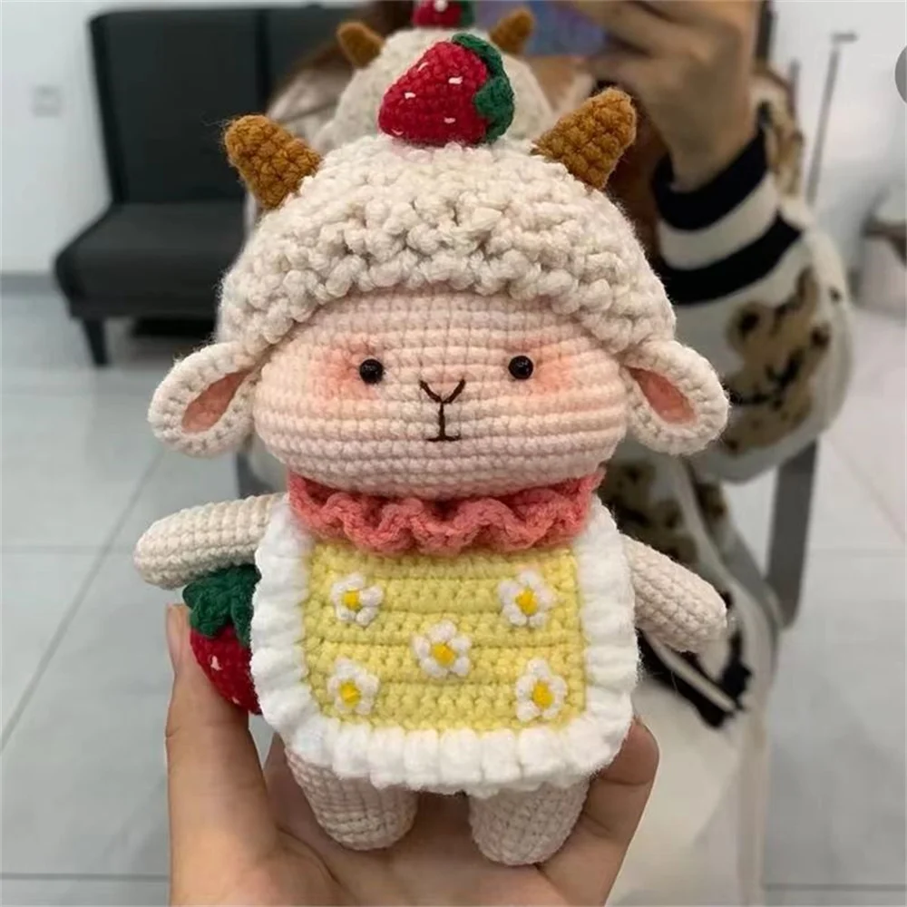 Hand Knitting Crochet Animal Kit Plush Doll Yarn Needles Easy for Starter With Video Tutorial Crochet Hook Knit Keychain Diy Kit